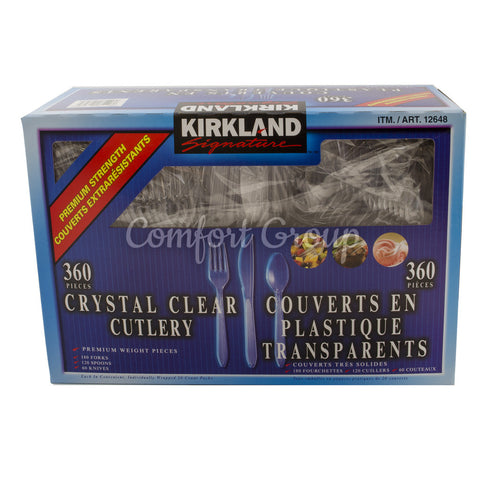 Crystal Clear Cutlery - 360 pieces